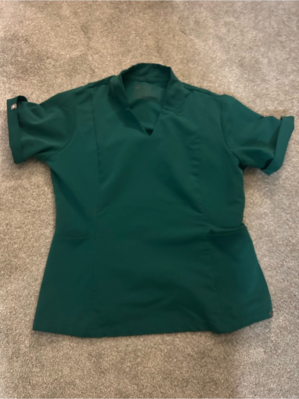 Figs Women's Hunter Green V-Neck Scrub Top